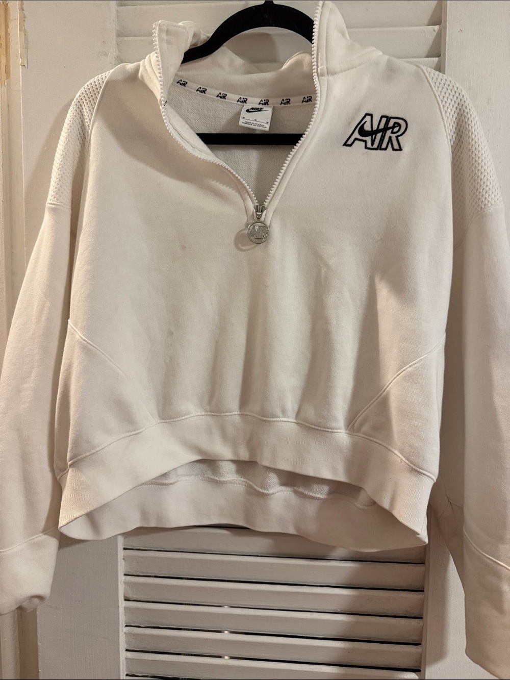 Nike AIR Women's Cream Half-Zip Pullover Sweatshirt